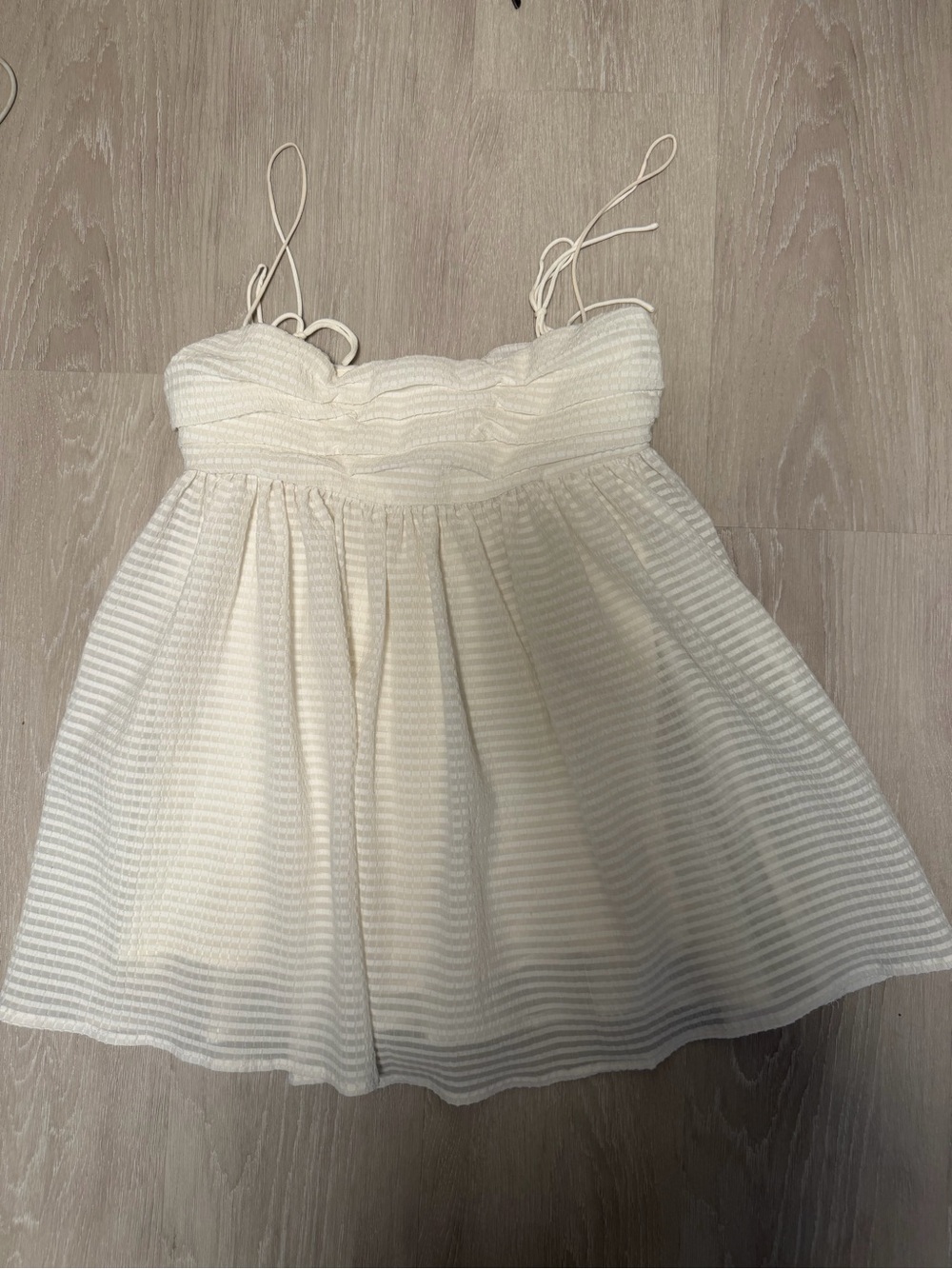 Reformation White Checked Pattern Catarina Mini Dress